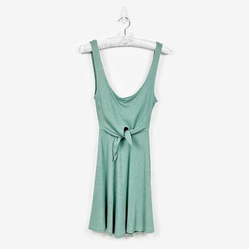 L*SPACE Topanga Mini Dress Size XS Reef Green Viscose Blend Ribbed‎